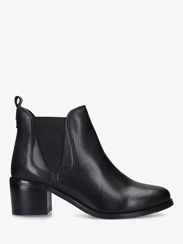 Carvela Comfort Ronald Block Heel Leather Ankle Boots, Black Black