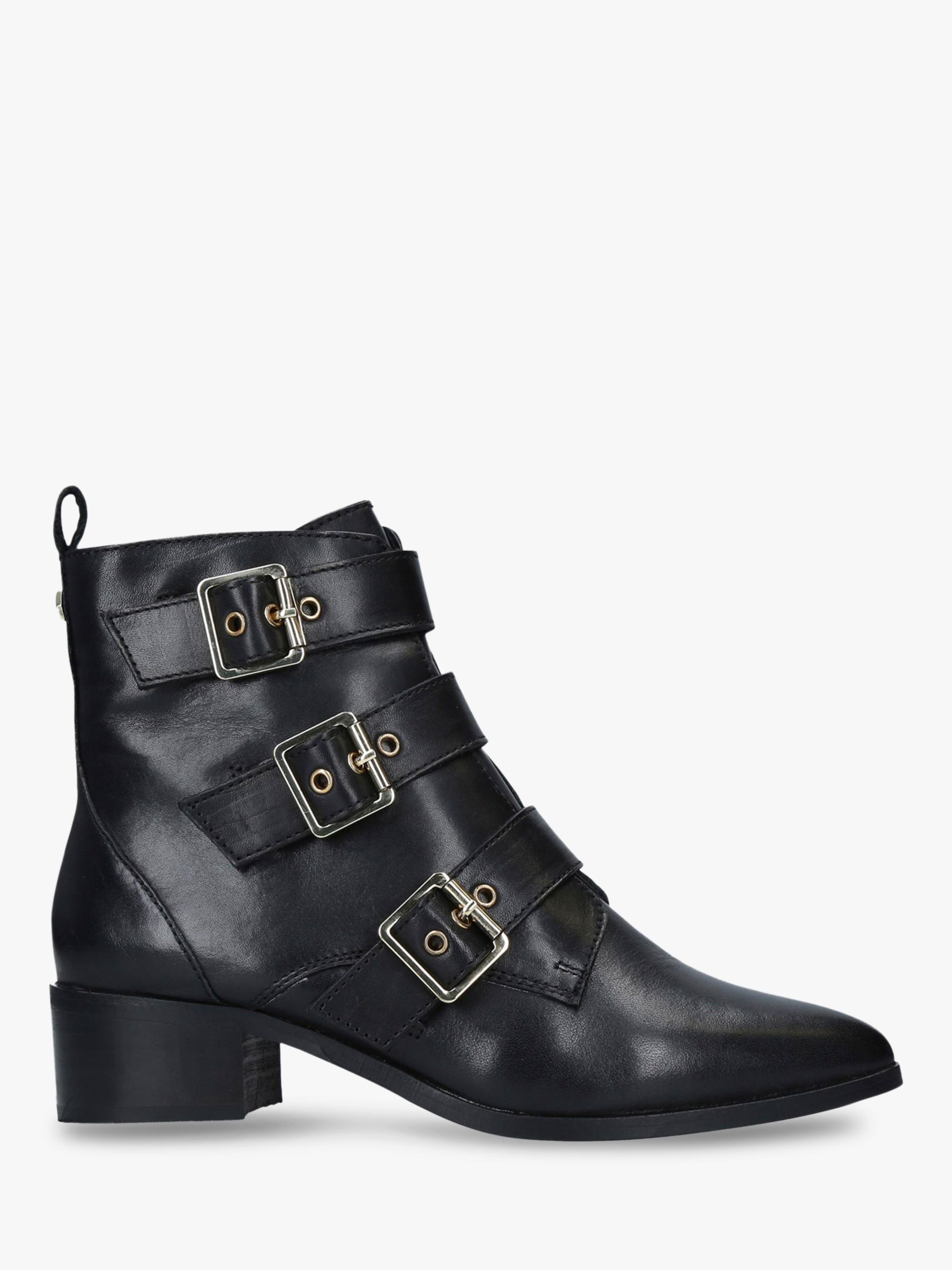 Carvela Toy Buckle Leather Ankle Boots, Black