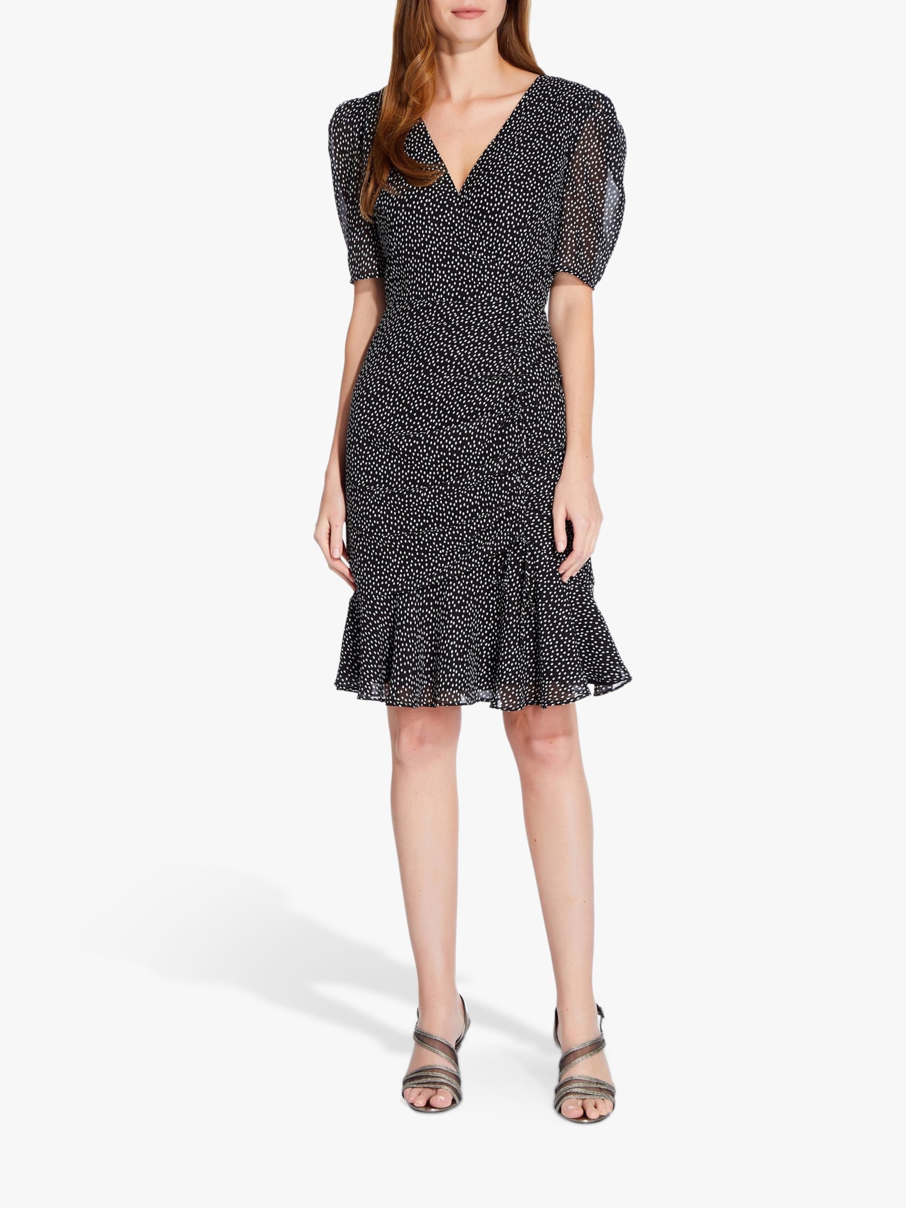 Adrianna Papell Darling Dot Dress, Black