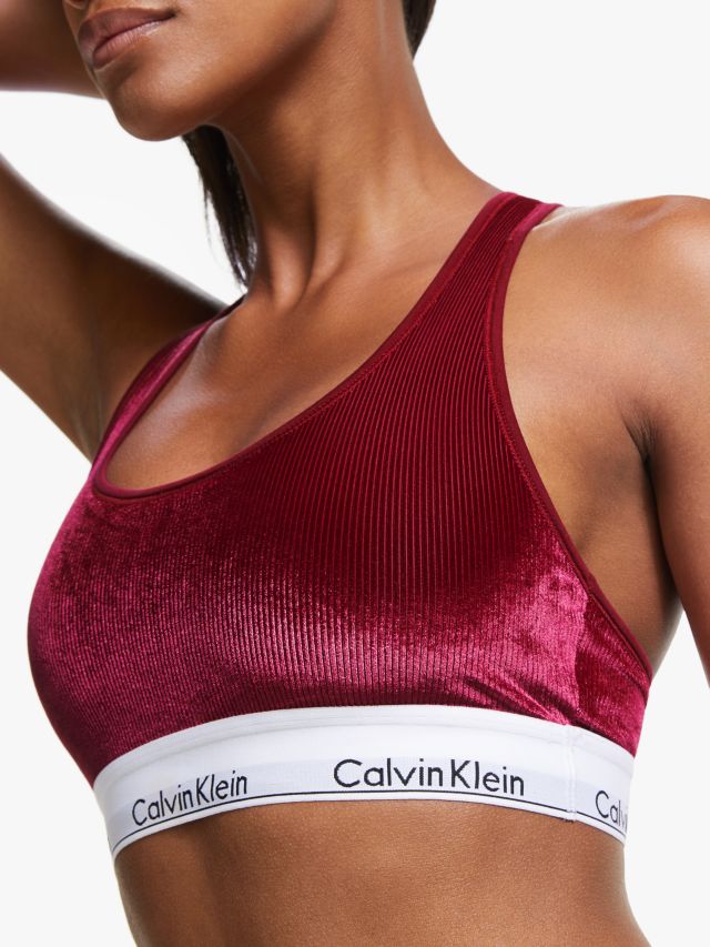 Calvin Klein Modern Cotton Velvet Bralette Black