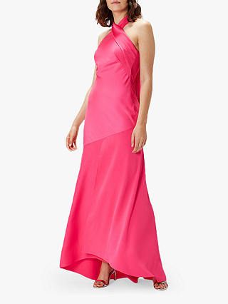Coast Halter Neck Satin Maxi Dress, Pink