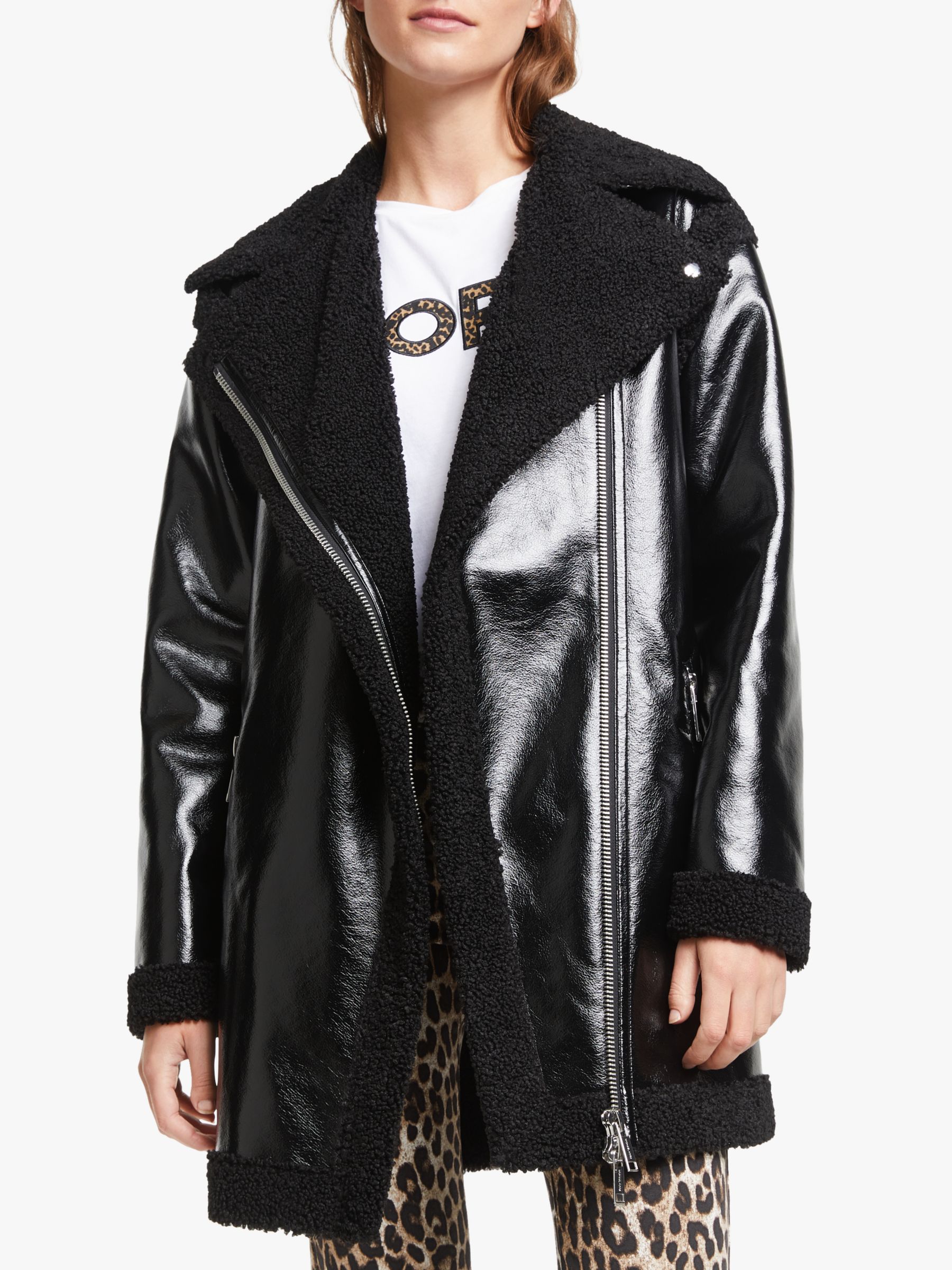 michael kors leather coat
