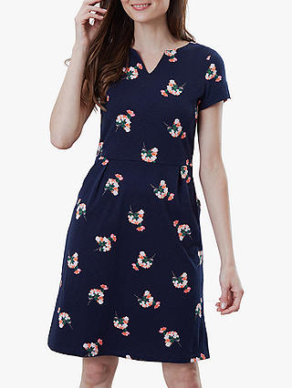 Joules Laurie Floral Dress, Navy Posy