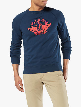 Dockers Logo Crew Neck Sweatshirt, Navy