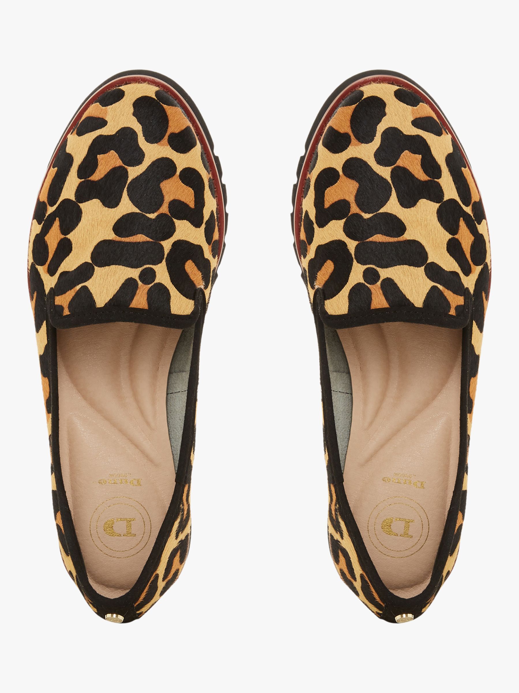 dune wide fit leopard print shoes