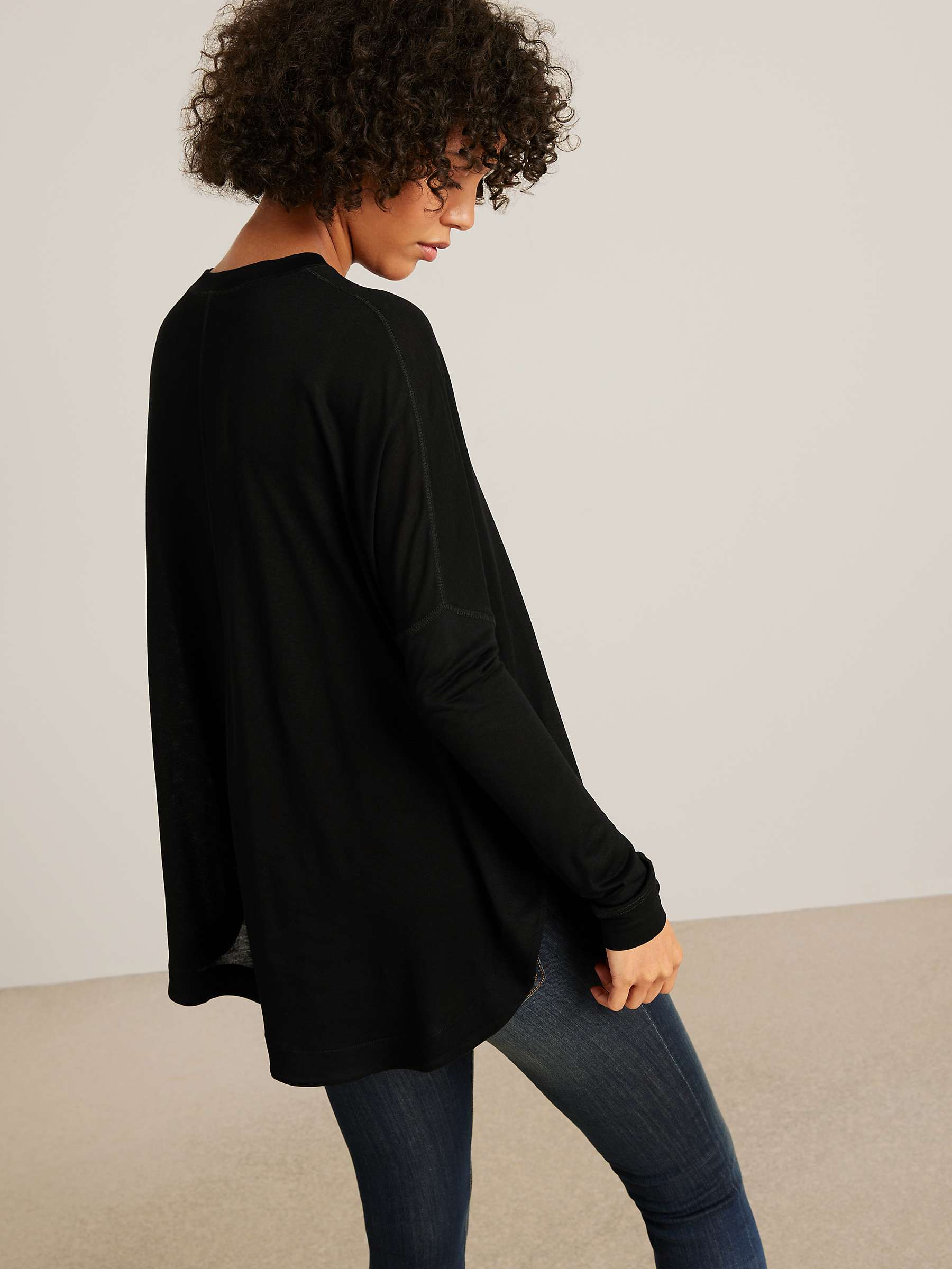 Buy AND/OR Orla Long Sleeve Jersey Top, Black Online at johnlewis.com