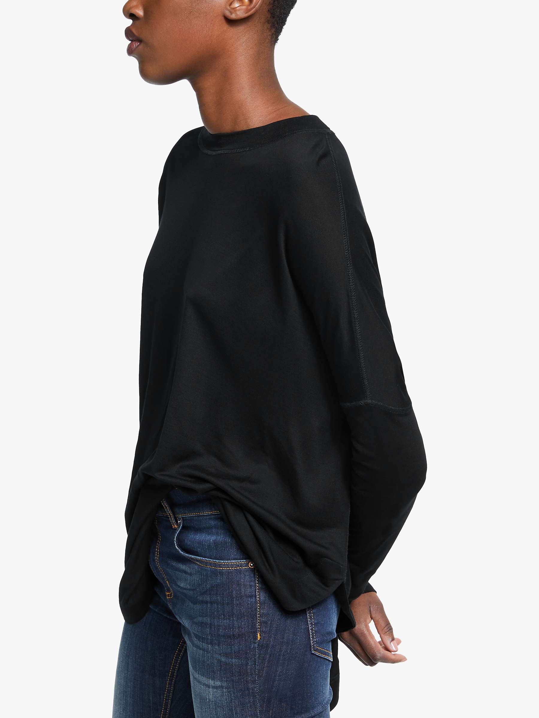 Buy AND/OR Orla Long Sleeve Jersey Top, Black Online at johnlewis.com