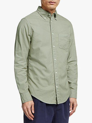 John Lewis & Partners Garment Dye Regular Fit Oxford Shirt, Green