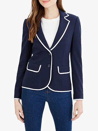 Jaeger Piped Jersey Jacket, Navy