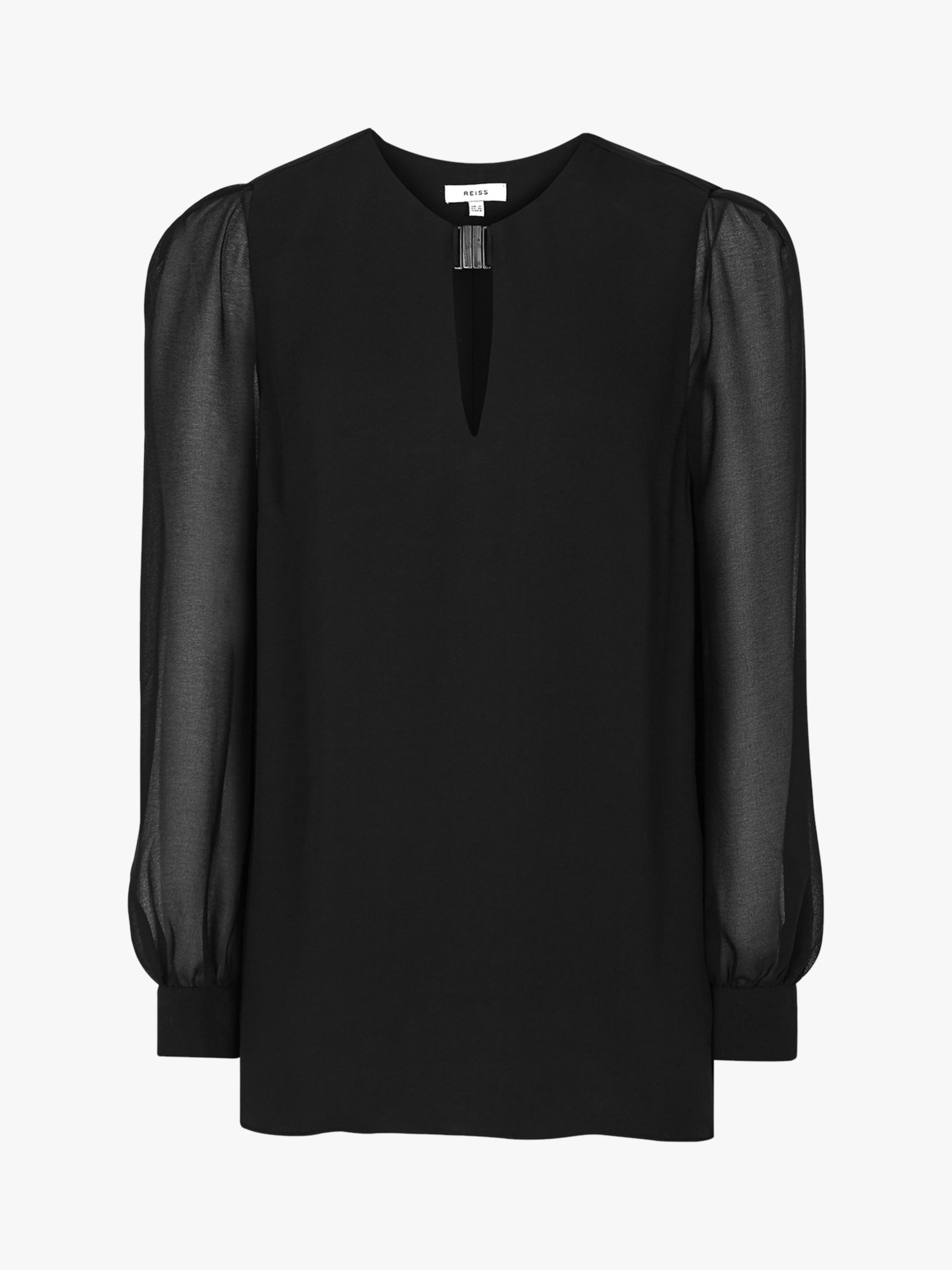 Reiss Rhea Clip Detail Sheer Blouse