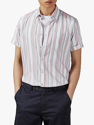 Ted Baker Fredee Stripe Short Sleeve Shirt, White