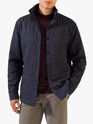 Jigsaw Robin Quilted Overshirt Jacket, Navy