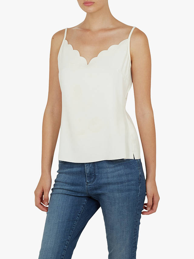 Ted Baker Siina Scallop Detail Top, Natural Ivory