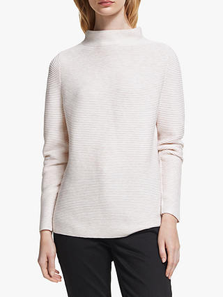 John Lewis & Partners Purl Bar High Neck Sweater, Champagne