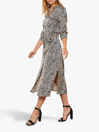 Mint Velvet Leopard Print Phillipa Utility Dress, Neutral/Multi