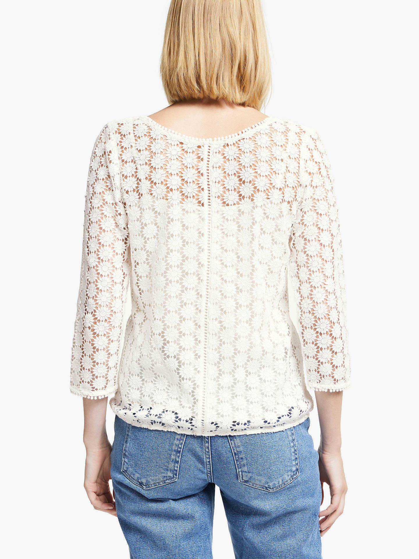 Boden Arabella Lace Top, Ivory at John Lewis & Partners