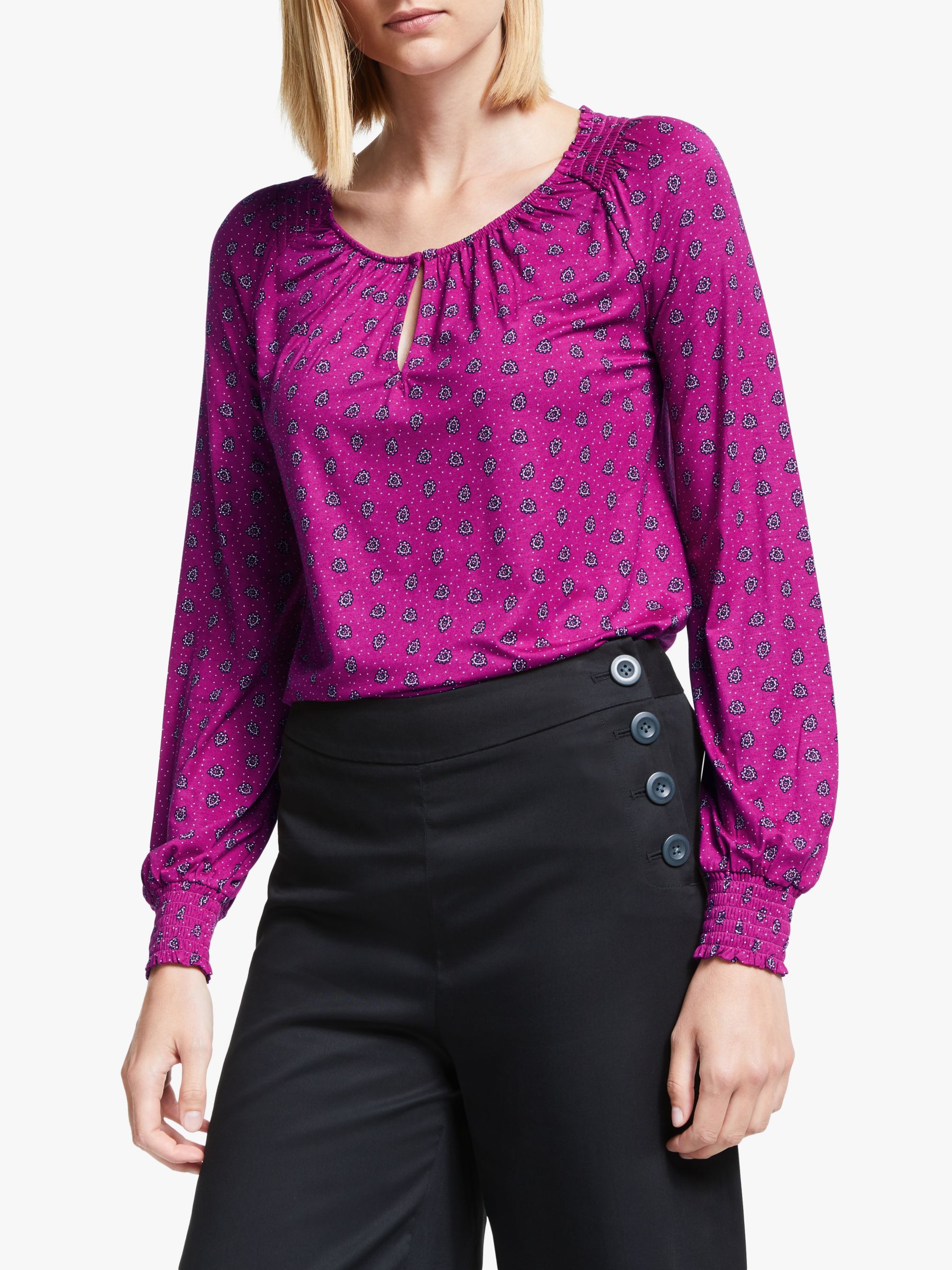 Boden Vicky Jersey Top, Vibrant Plum at 