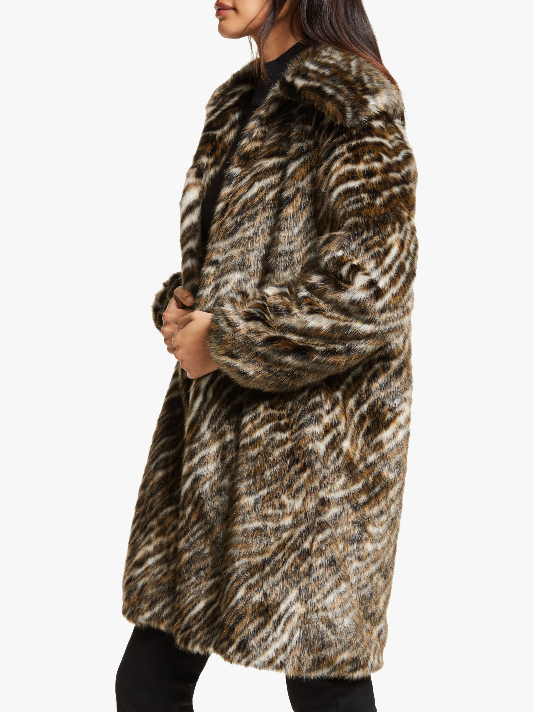 MICHAEL Michael Kors Safari Faux Fur Coat, Dark Camel