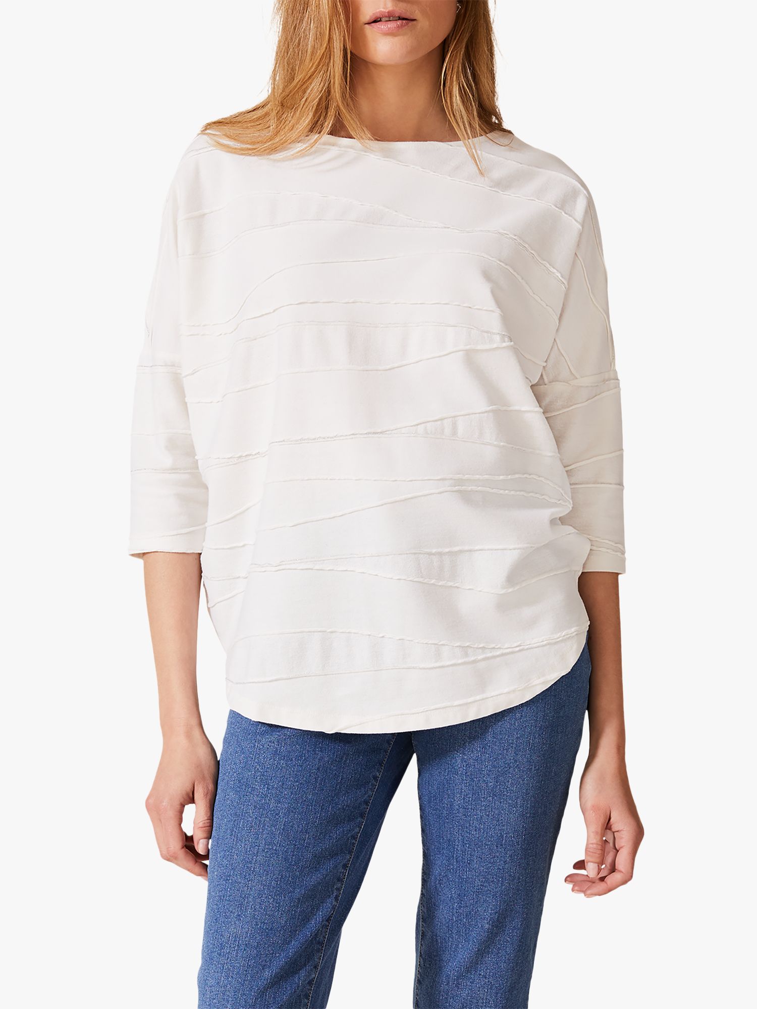 Phase Eight Lori Sparkle Jersey Top, Ivory