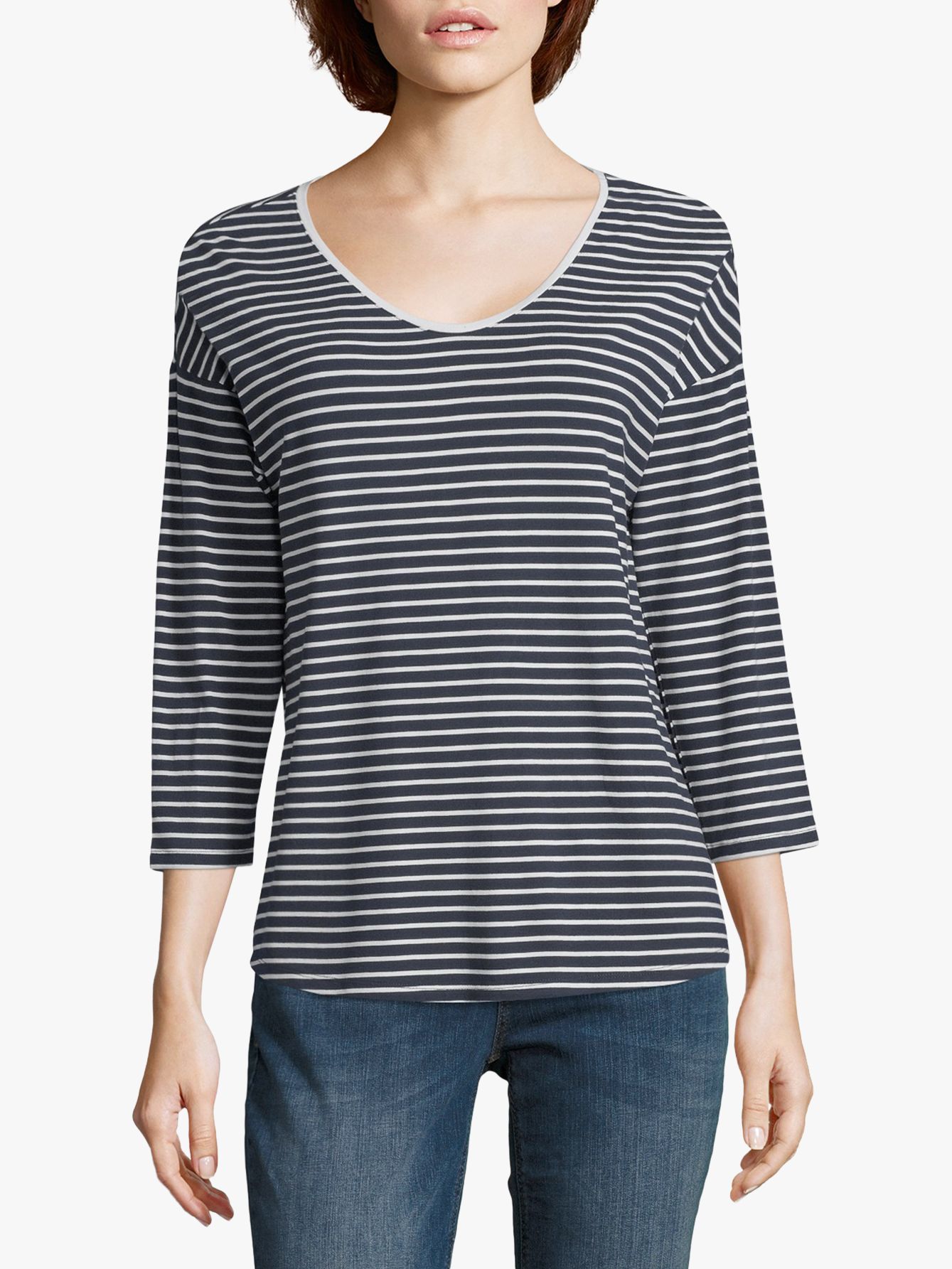 Betty & Co Striped Top, Navy/White