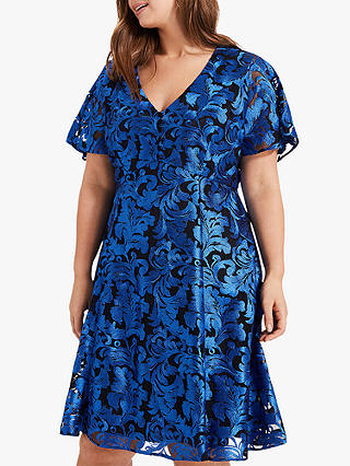 Studio 8 Althea Embroidered Dress, Blue/Black