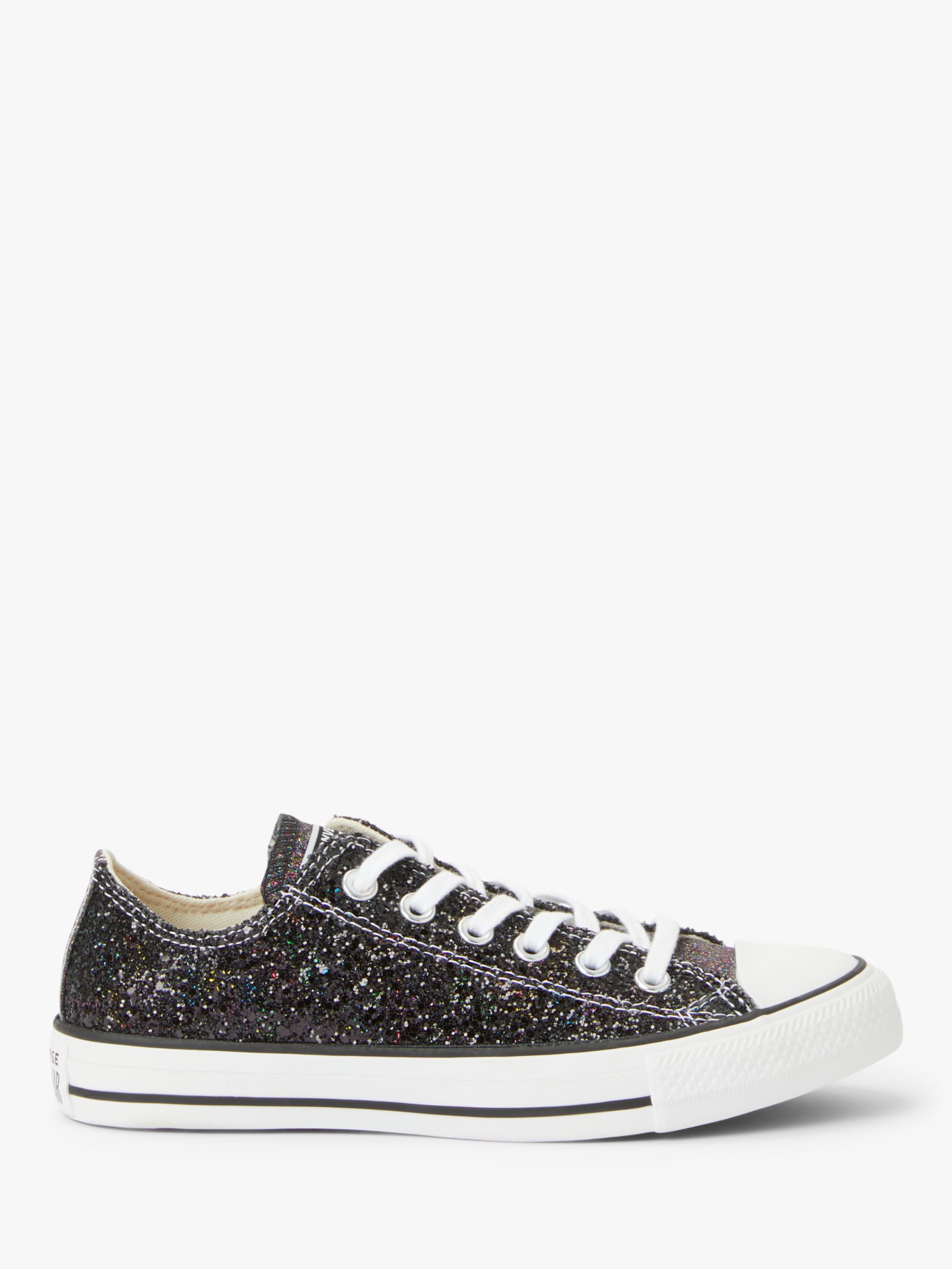 Converse Chuck Taylor All Star Glitter Low-Top Trainers, Black/Silver/White