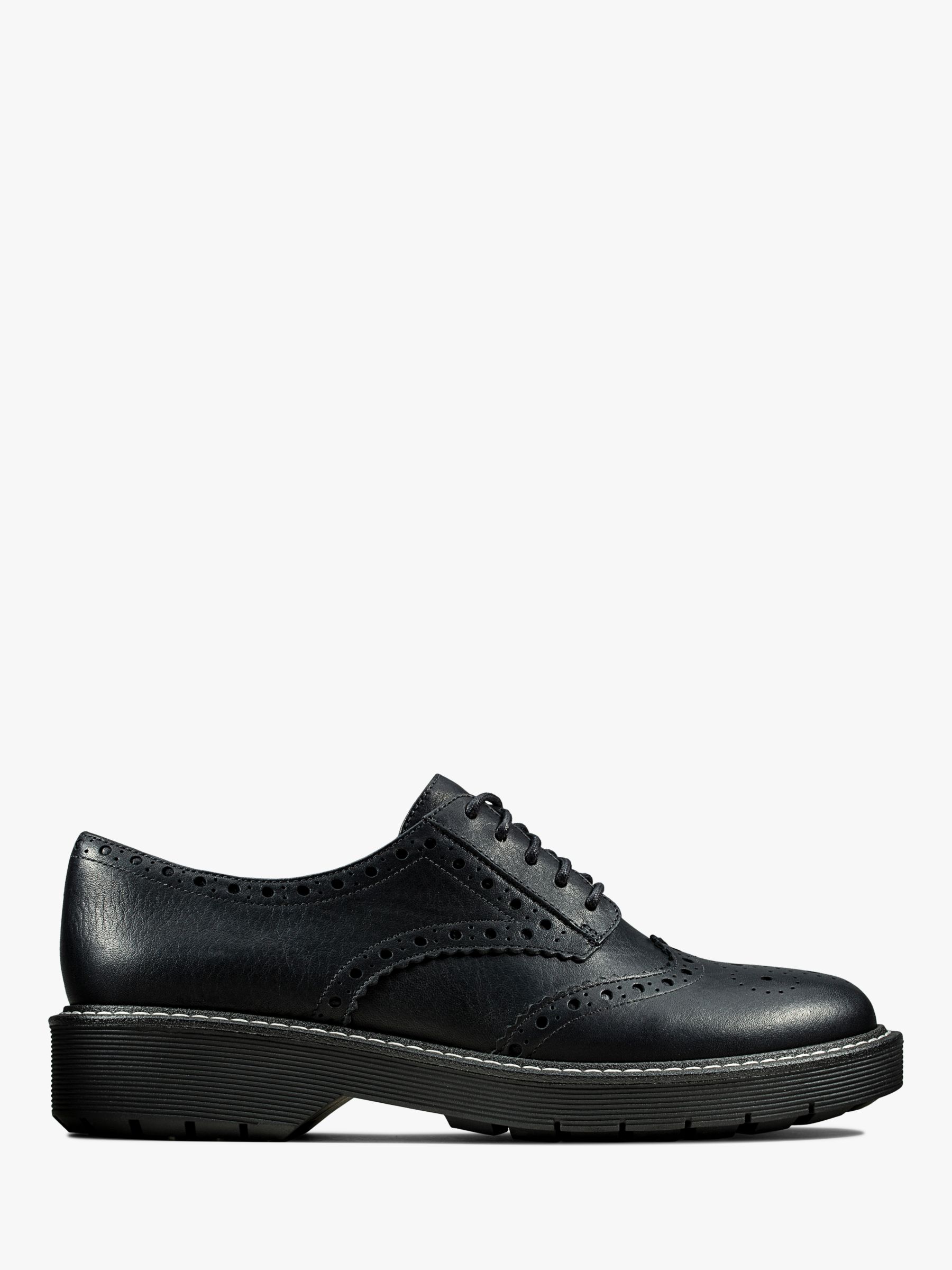 Clarks Witcombe Leather Brogues, Black