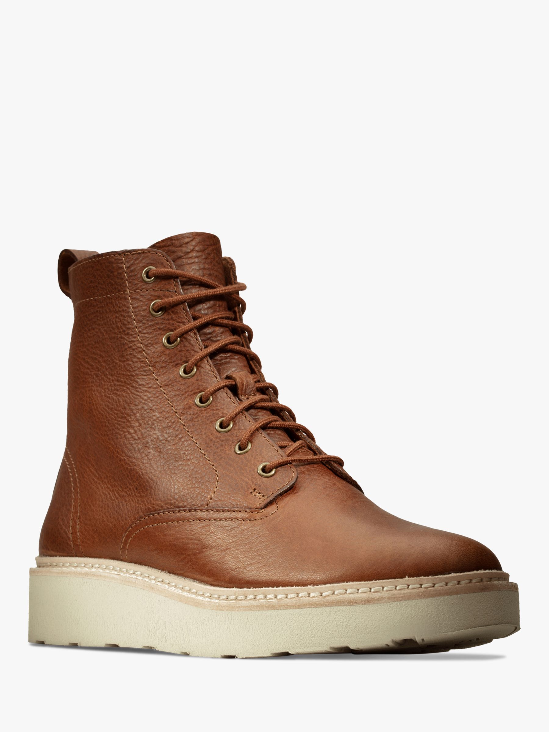 Clarks Trace Pine Leather Lace Up Ankle Boots, Chestnut at John Lewis ...