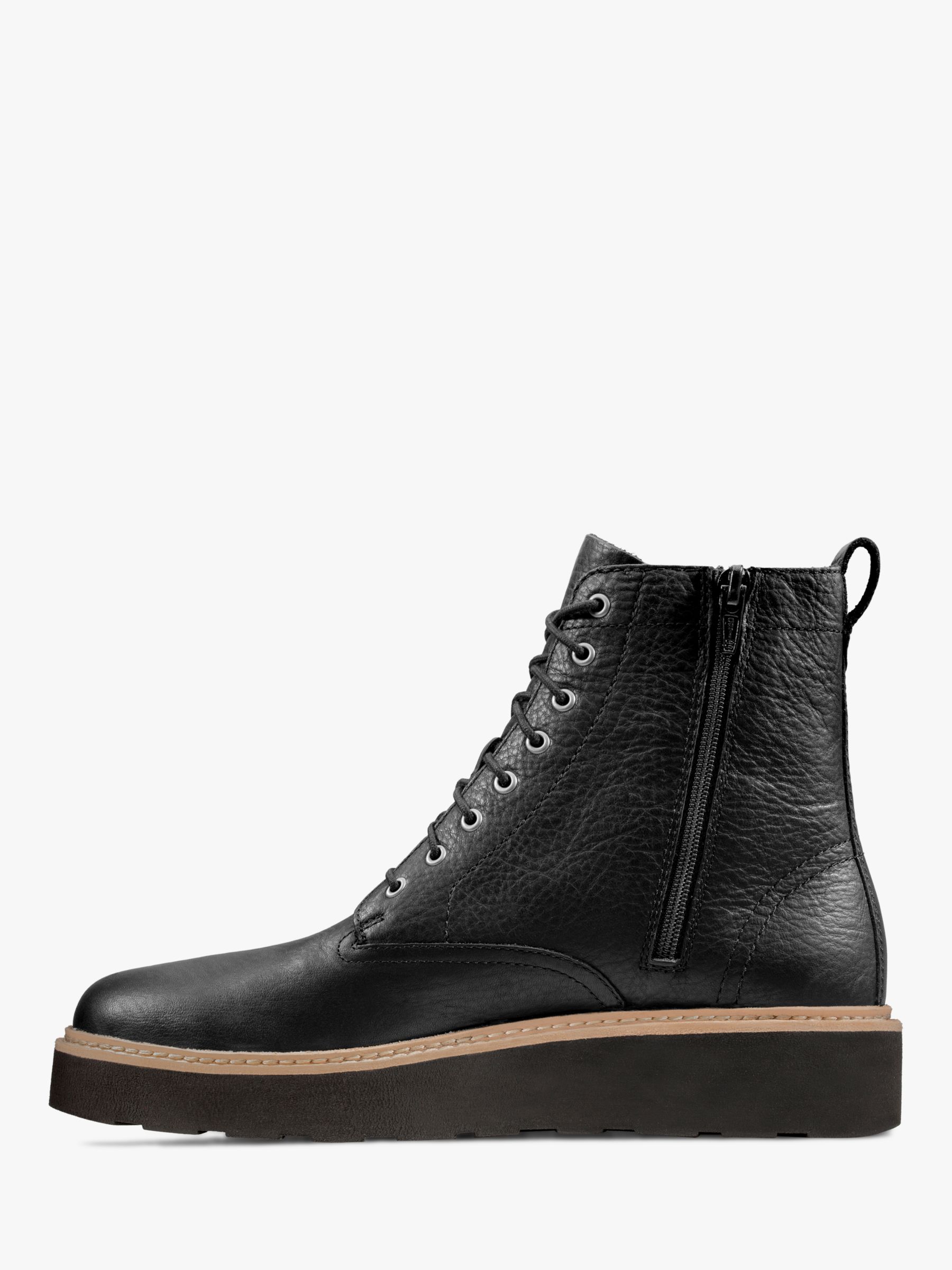 Clarks Trace Pine Leather Lace Up Ankle Boots