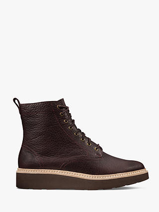 Clarks Trace Pine Leather Lace Up Ankle Boots