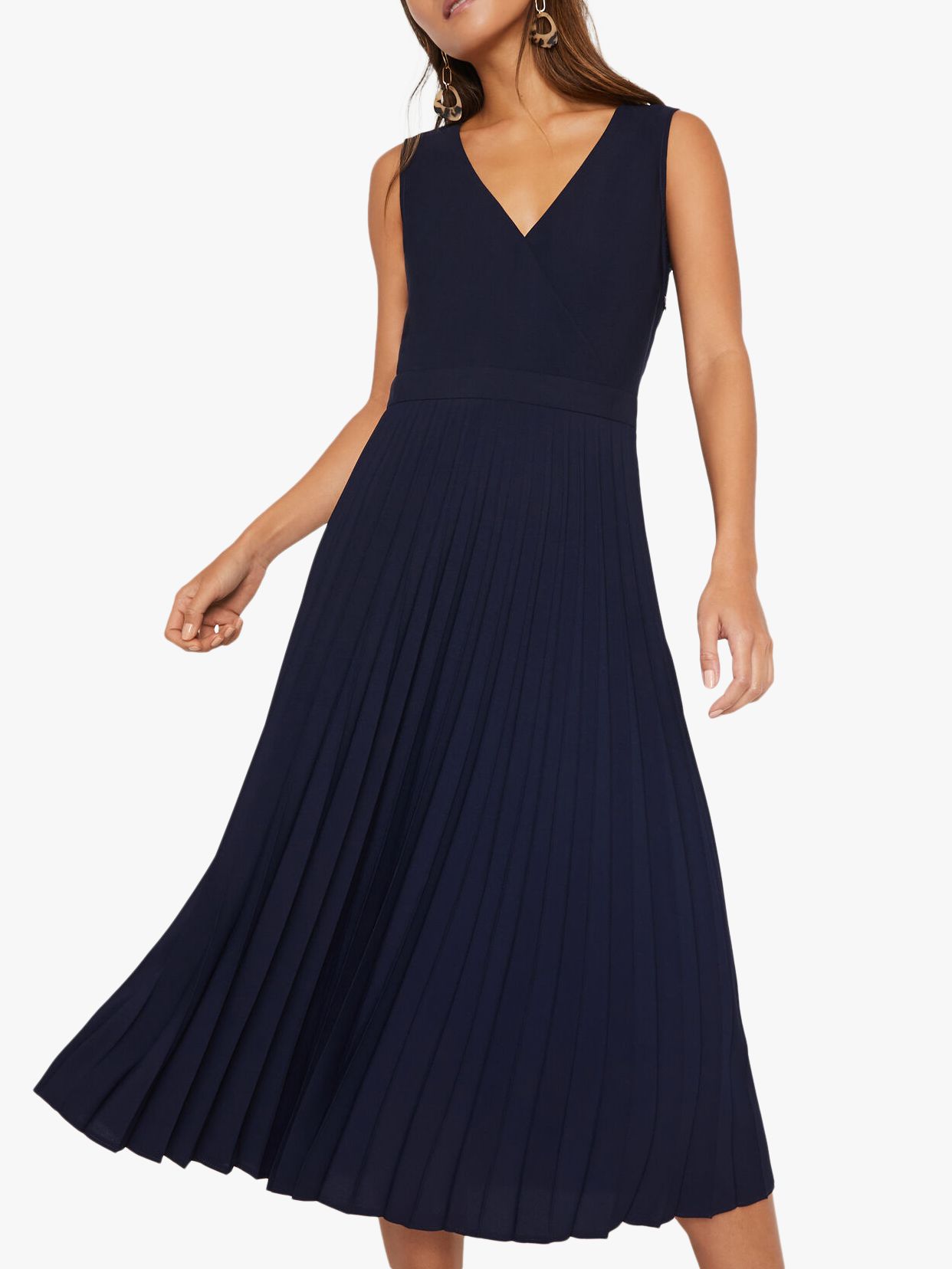 Warehouse Pleated Midi Dress At John Lewis And Partners 9228
