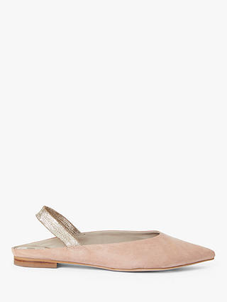 Boden Hannah Suede Slingback Flats, Fawn Rose