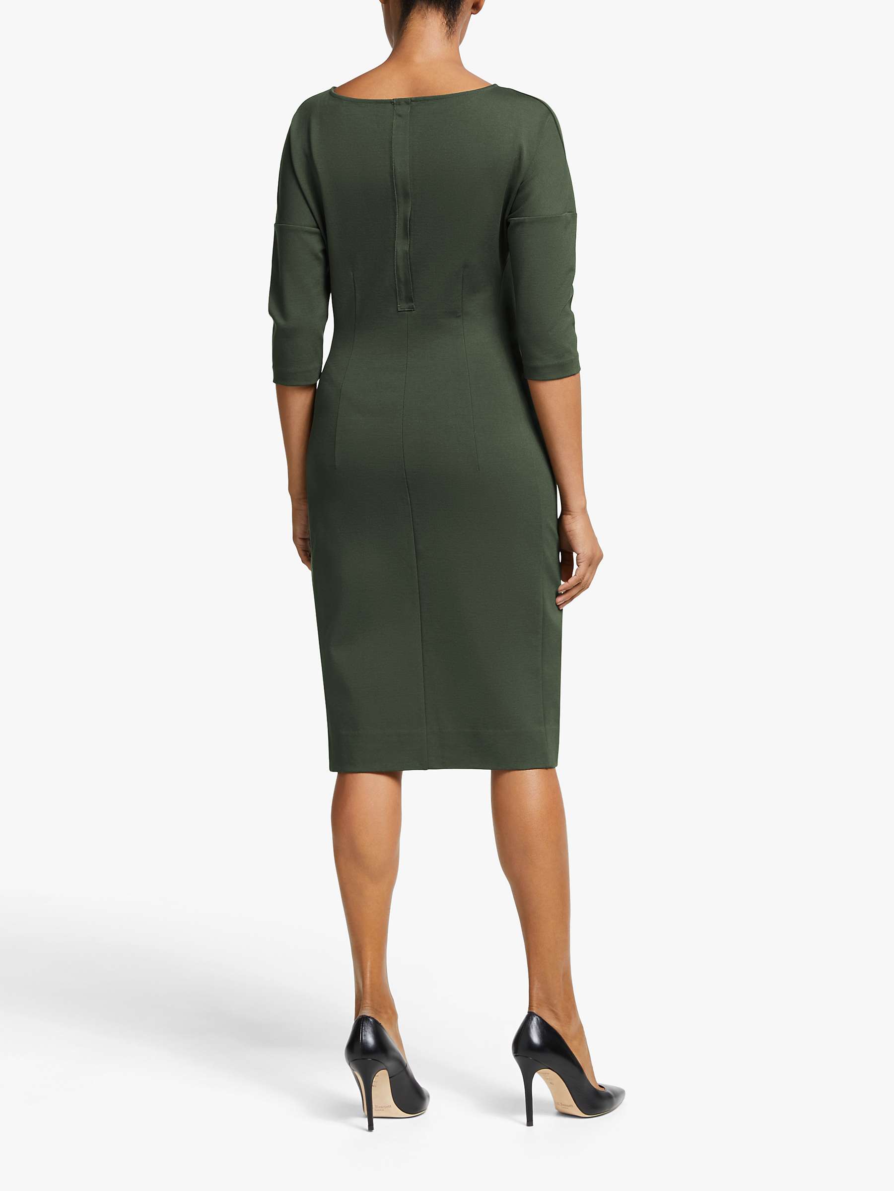 Winser London Grace Miracle Dress in Dark Khaki Green Womens Clothing Dresses Casual and day dresses 