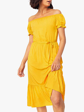 Oasis Bardot Dress, Bright Yellow