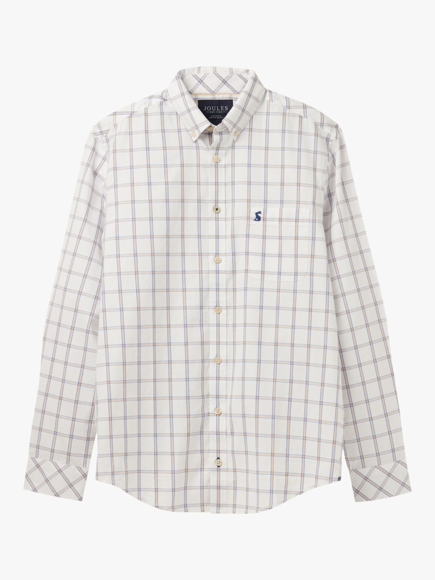 Joules Welford Class Shirt, White Multi Check at John Lewis & Partners