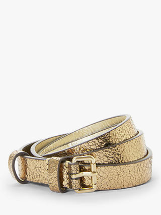 Boden Skinny Leather Belt, Bronze