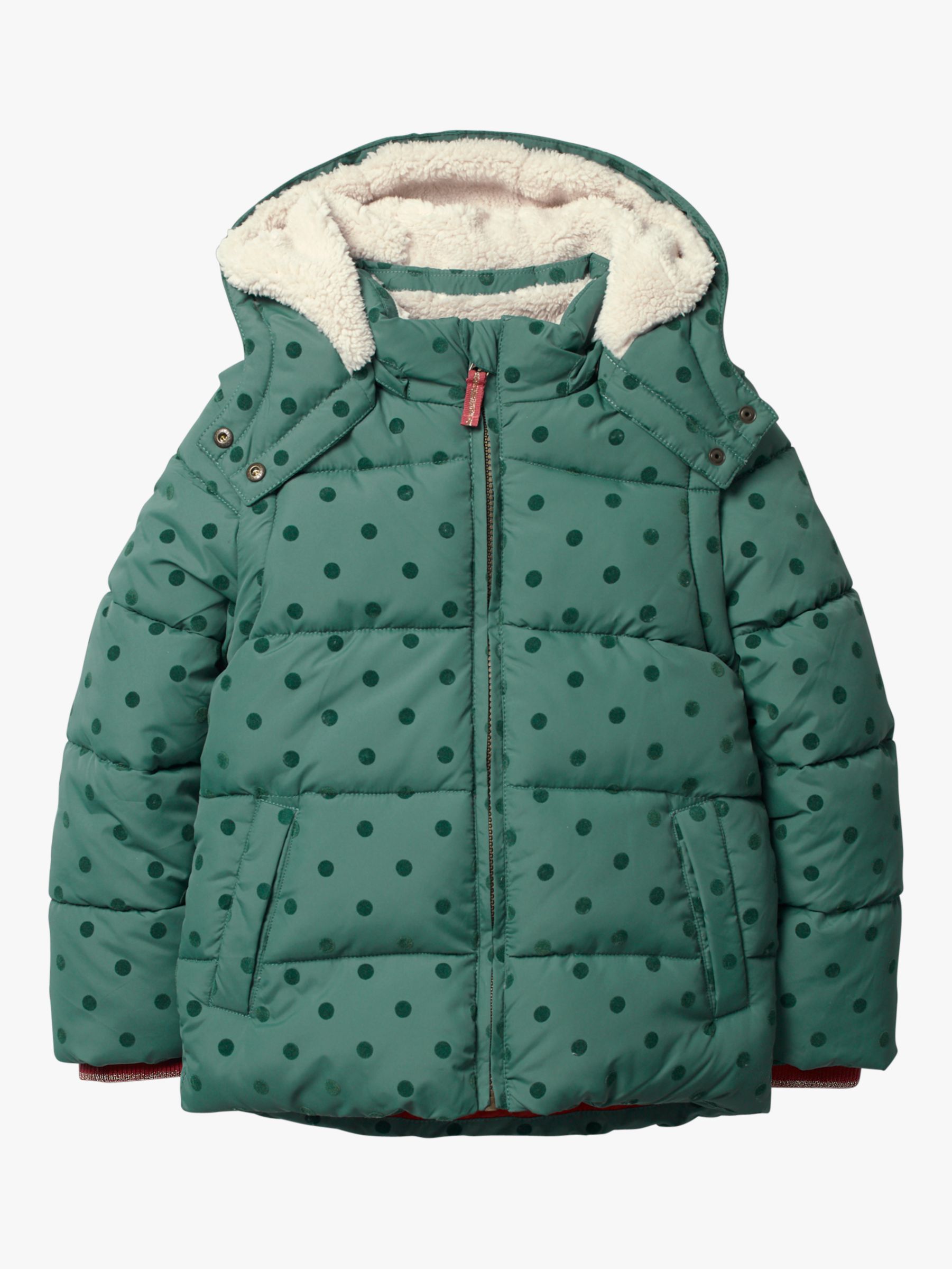 Mini Boden Girls' Cosy 2-in-1 Jacket, Green at John Lewis & Partners
