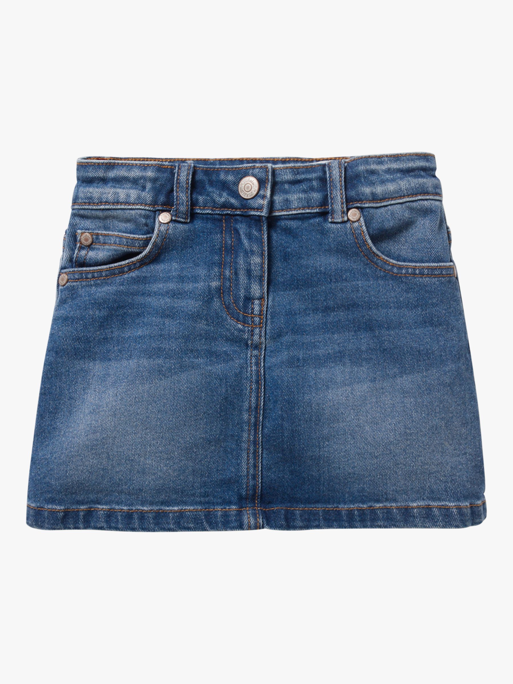 Mini Boden Girls' Five Pocket Denim Skirt, Blue at John Lewis & Partners