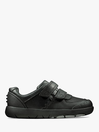 Clarks Kids' Rex Pace Leather Toddler Shoes, Black