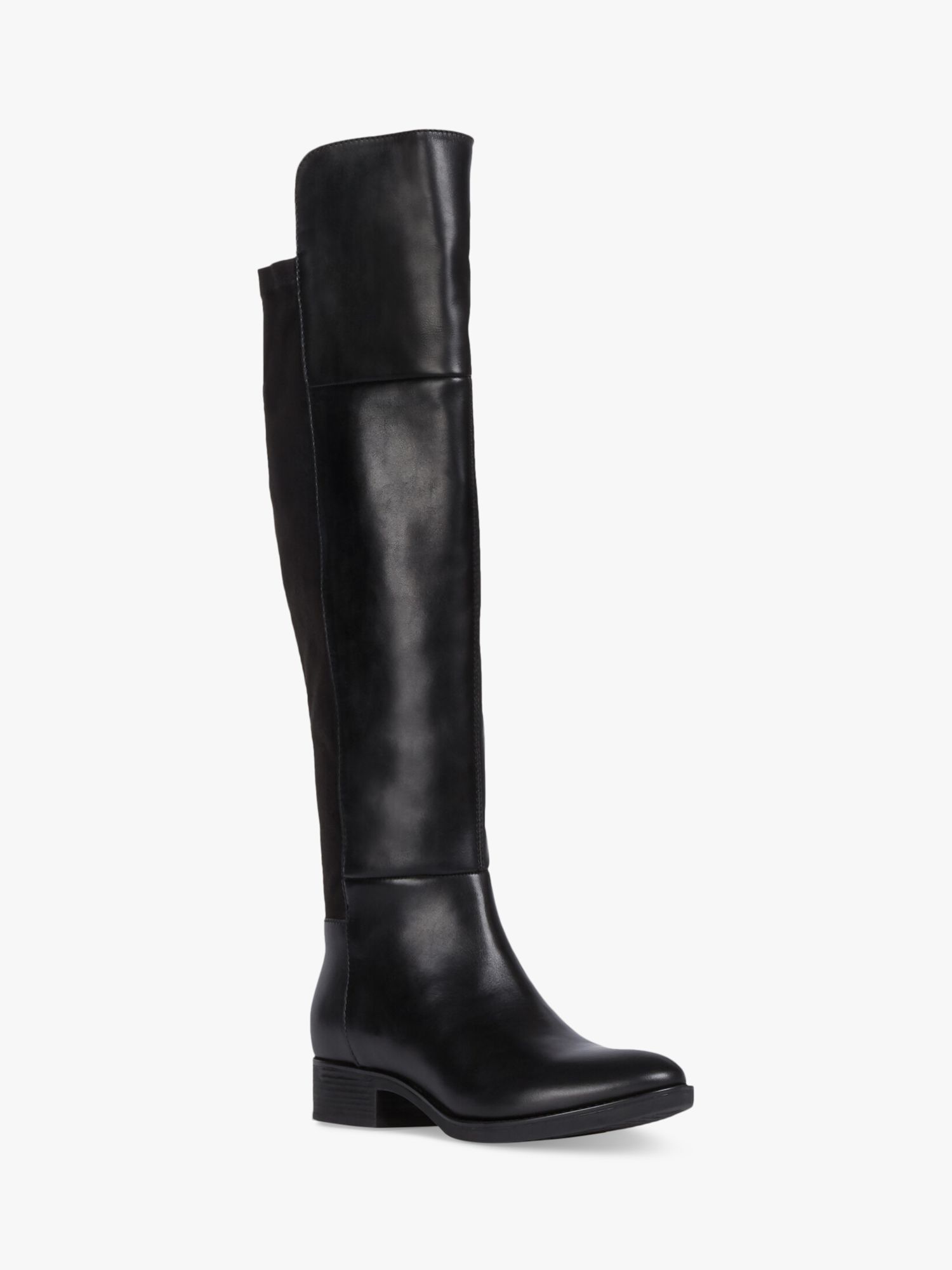 Geox Women's Felicity Leather Over the Knee Boots, Black at John Lewis ...