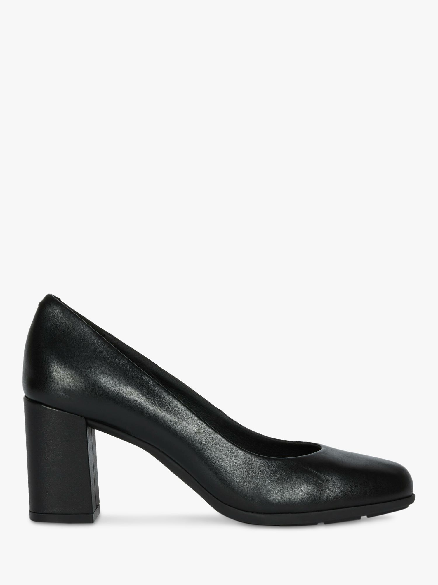 Geox Women's Annya Leather Heel Court Shoes, Black, 3