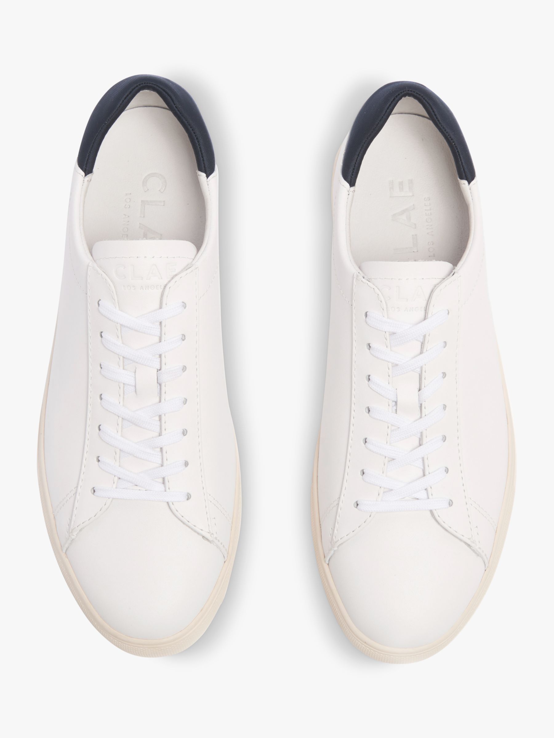CLAE Bradley Essentials Leather Trainers, White at John Lewis & Partners