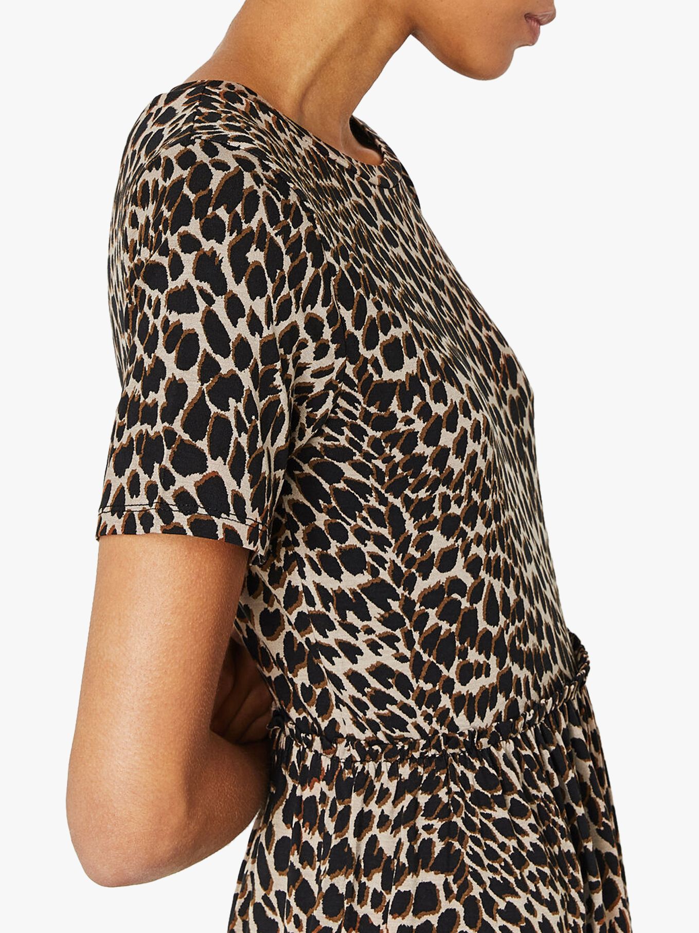 leopard print midi shirt dress warehouse