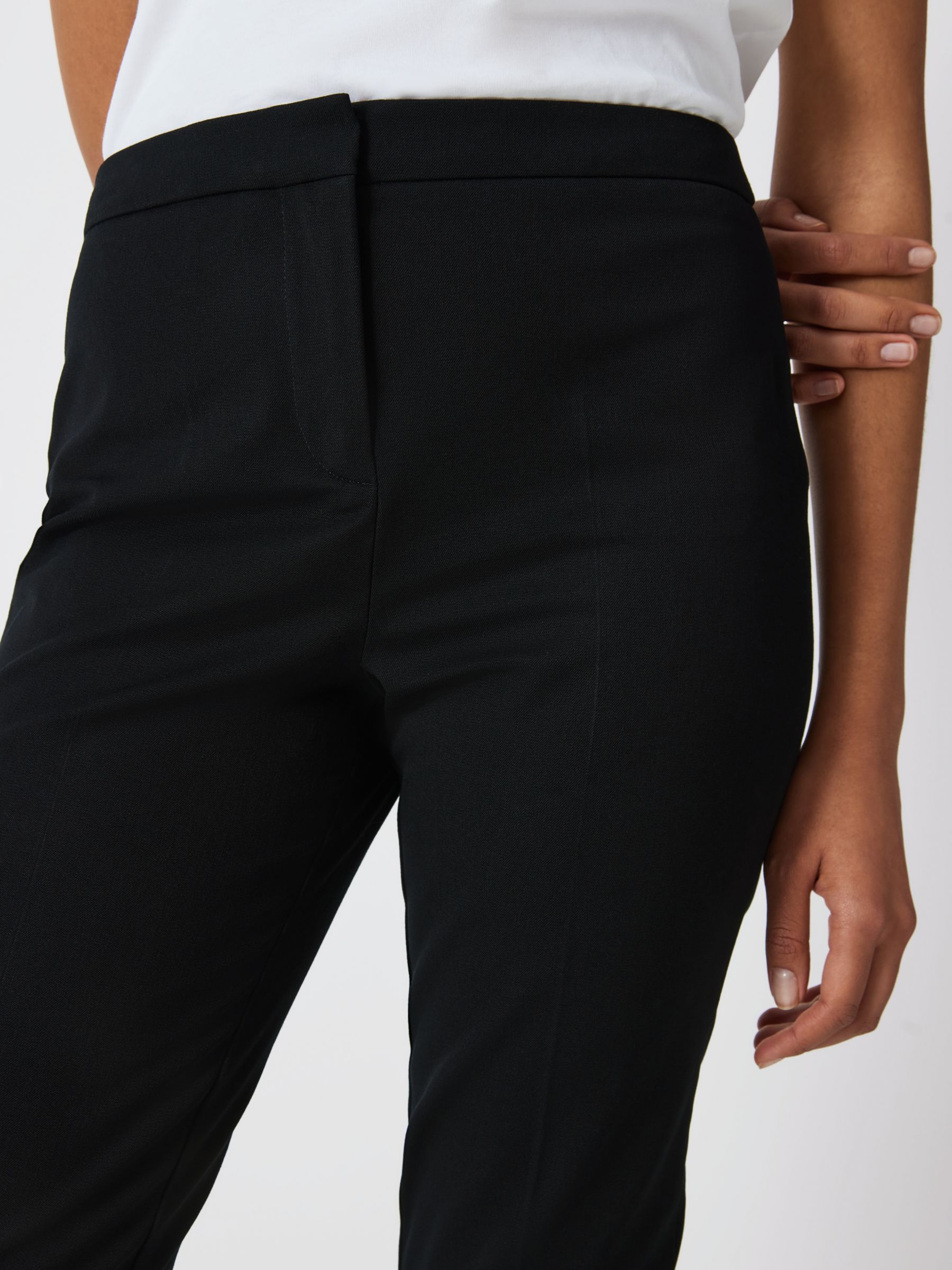 John Lewis Slim Bi-Stretch Trousers, Black, 8