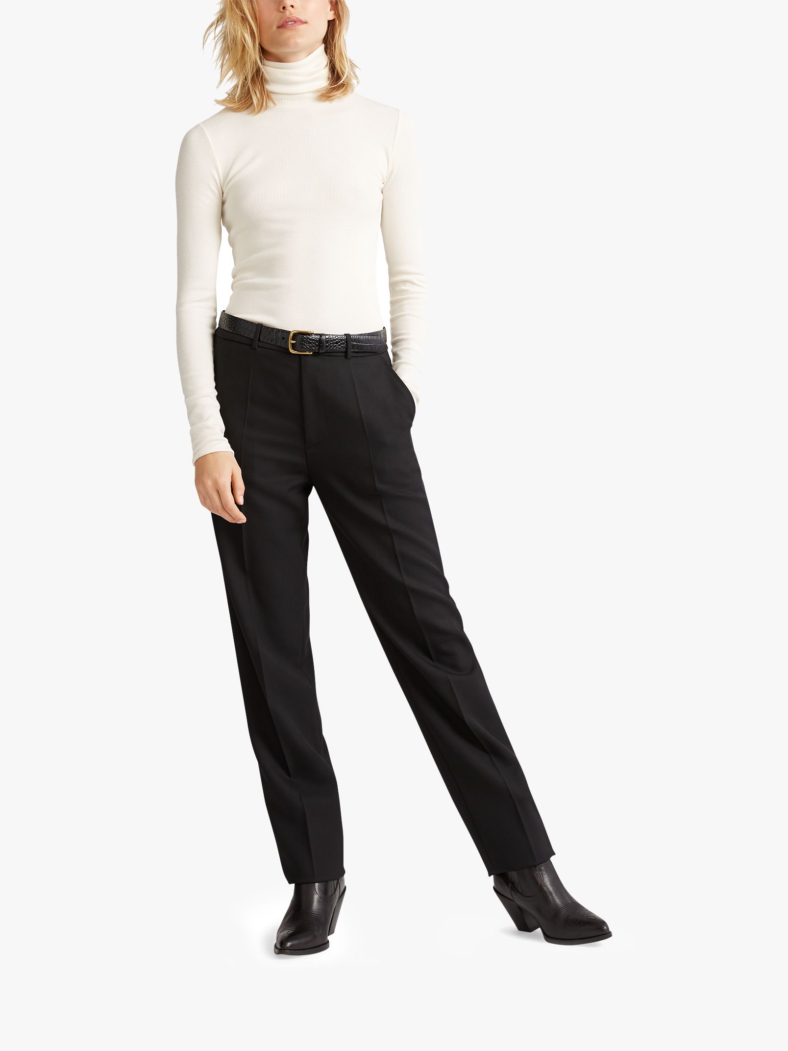 Polo Ralph Lauren Ribbed Turtleneck Top, Clubhouse Cream