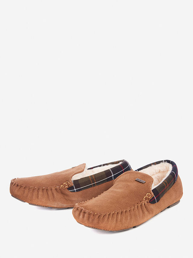 Barbour Monty Suede Slippers, Camel Suede