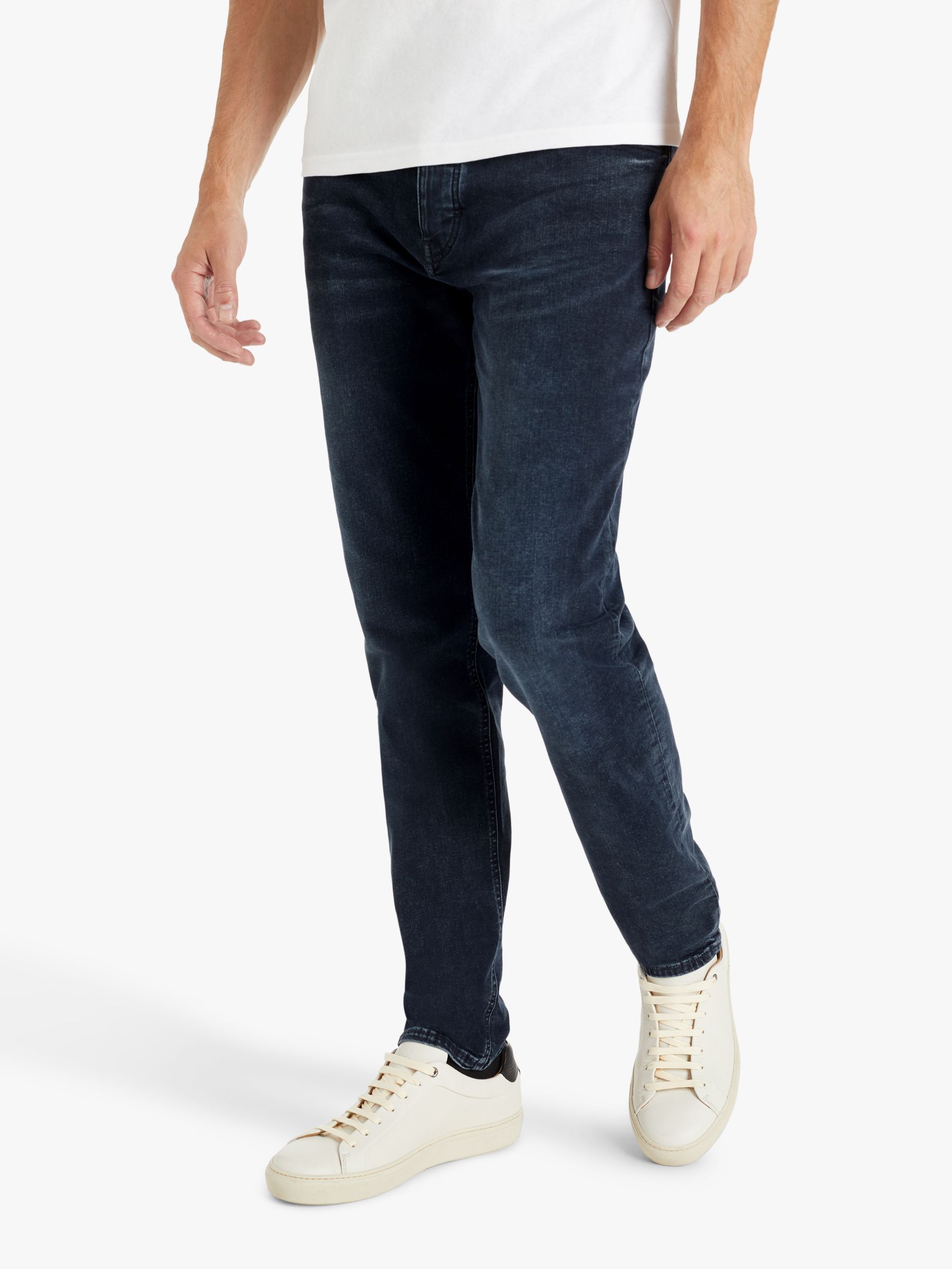 BOSS Taber BC Tapered Fit Jeans, Dark Blue at John Lewis & Partners