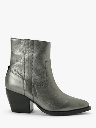 Kin Paxley Leather Ankle Boots, Silver