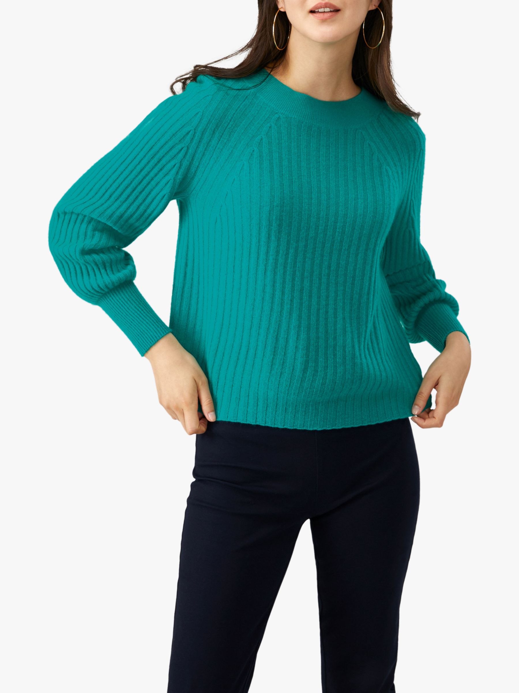 Pure Collection Boat Neck Cashmere Jumper, Winter Jade