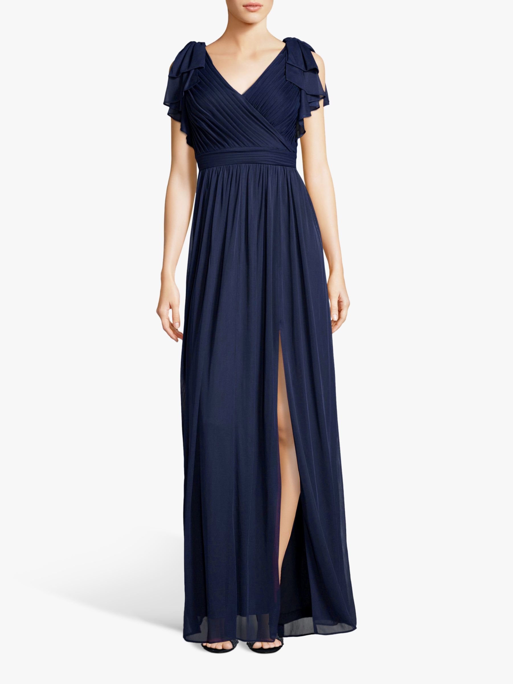 Adrianna Papell Bow Detail Grecian Dress, Midnight